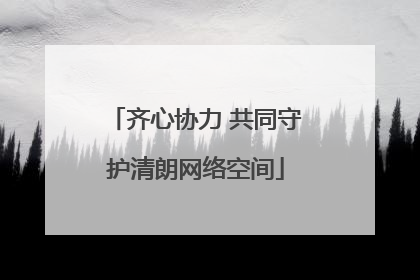 齐心协力 共同守护清朗网络空间